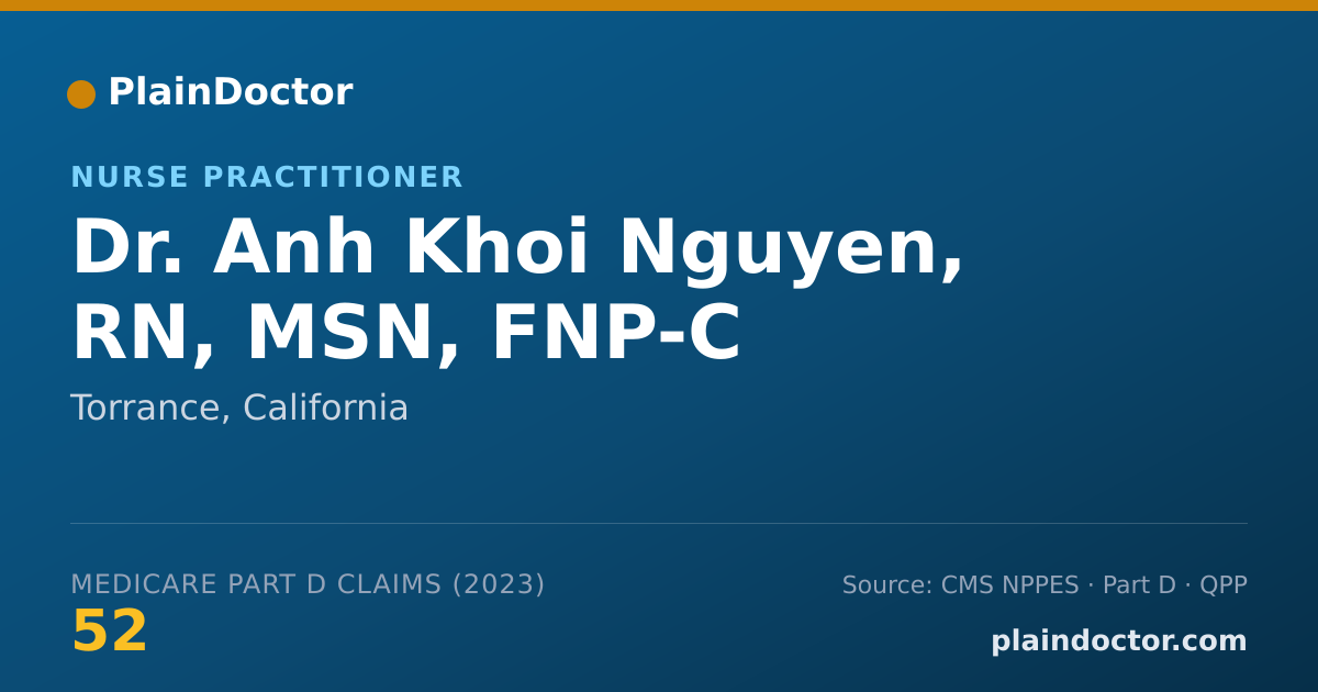 Shareable card for Anh Khoi Nguyen, RN, MSN, FNP-C - Nurse Practitioner, Torrance, CA