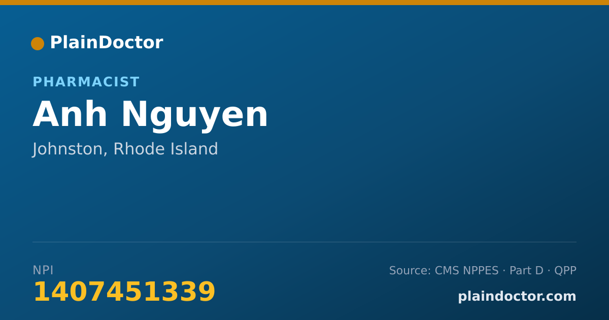 Shareable card for Anh Nguyen - Pharmacist, Johnston, RI