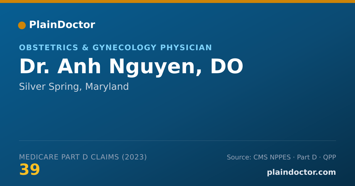 Shareable card for Anh Nguyen, DO - Obstetrics & Gynecology Physician, Silver Spring, MD