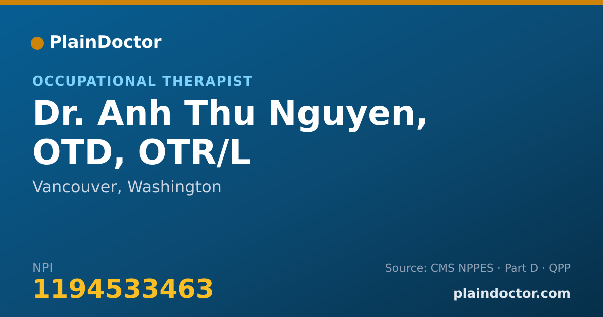 Shareable card for Anh Thu Nguyen, OTD, OTR/L - Occupational Therapist, Vancouver, WA