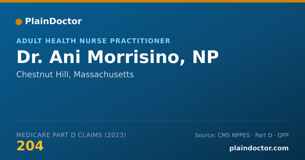 Shareable card for Ani Morrisino, NP - Adult Health Nurse Practitioner, Chestnut Hill, MA