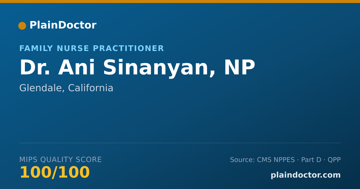 Shareable card for Ani Sinanyan, NP - Family Nurse Practitioner, Glendale, CA