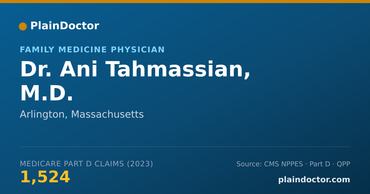 Shareable card for Ani Tahmassian, M.D. - Family Medicine Physician, Arlington, MA