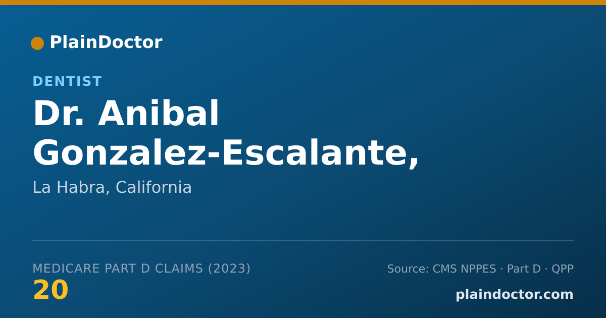 Shareable card for Anibal Gonzalez-Escalante, DMD - Dentist, La Habra, CA