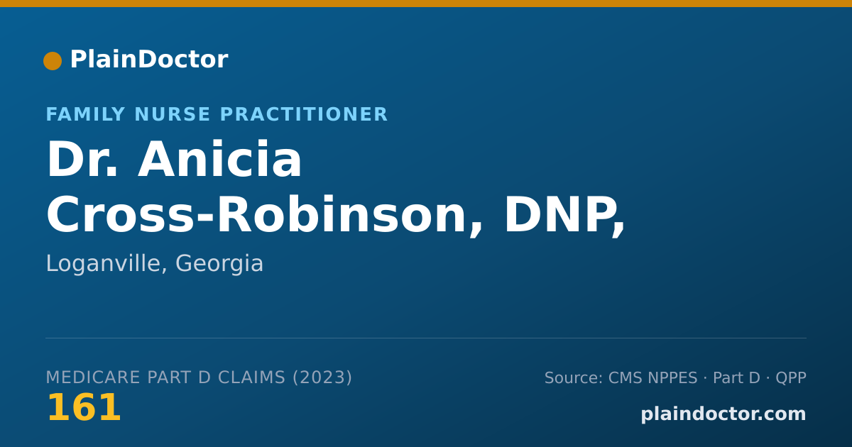 Shareable card for Anicia Cross-Robinson, DNP, FNP-C, PMHNP-BC - Family Nurse Practitioner, Loganville, GA