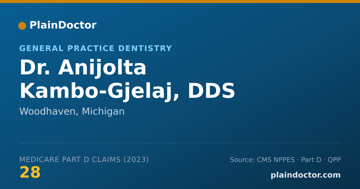 Shareable card for Anijolta Kambo-Gjelaj, DDS - General Practice Dentistry, Woodhaven, MI
