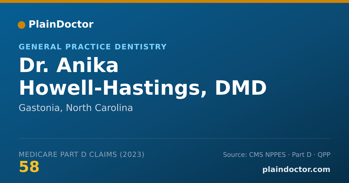 Shareable card for Anika Howell-Hastings, DMD - General Practice Dentistry, Gastonia, NC