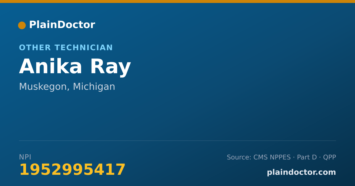 Shareable card for Anika Ray - Other Technician, Muskegon, MI