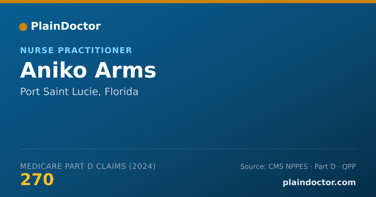 Shareable card for Aniko Arms - Nurse Practitioner, Port Saint Lucie, FL