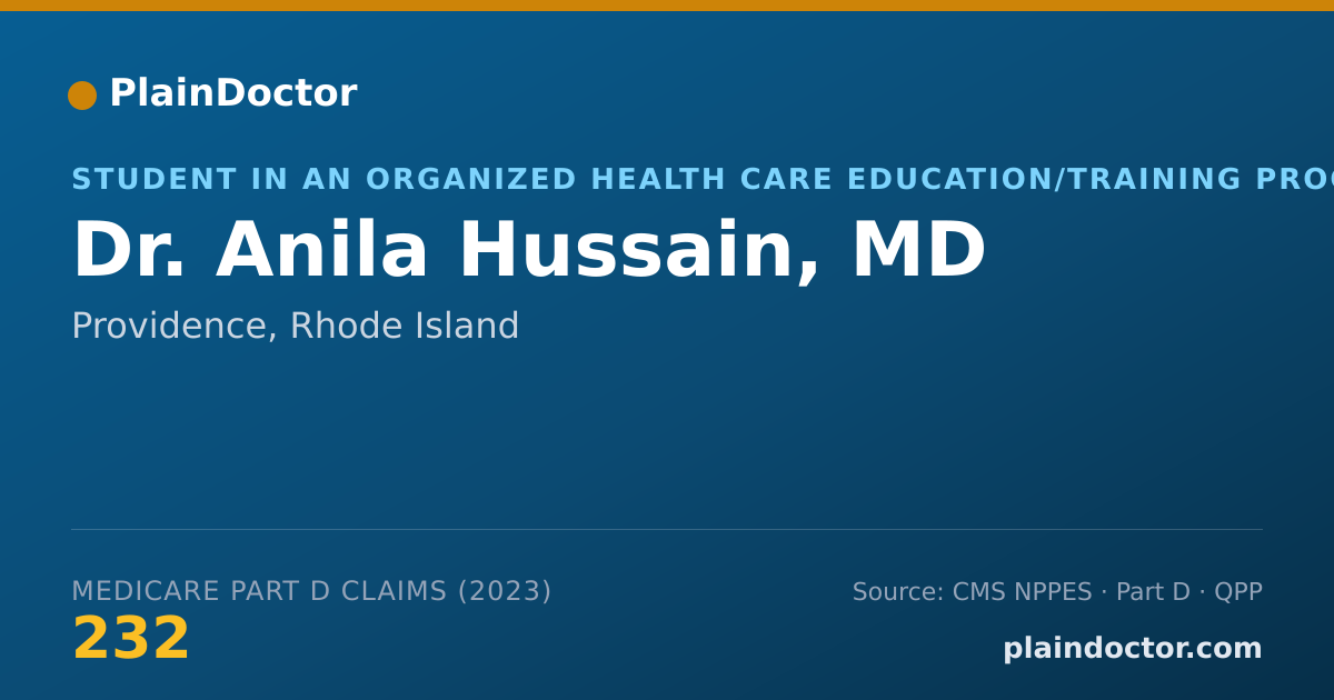 Shareable card for Anila Hussain, MD - Student in an Organized Health Care Education/Training Program, Providence, RI