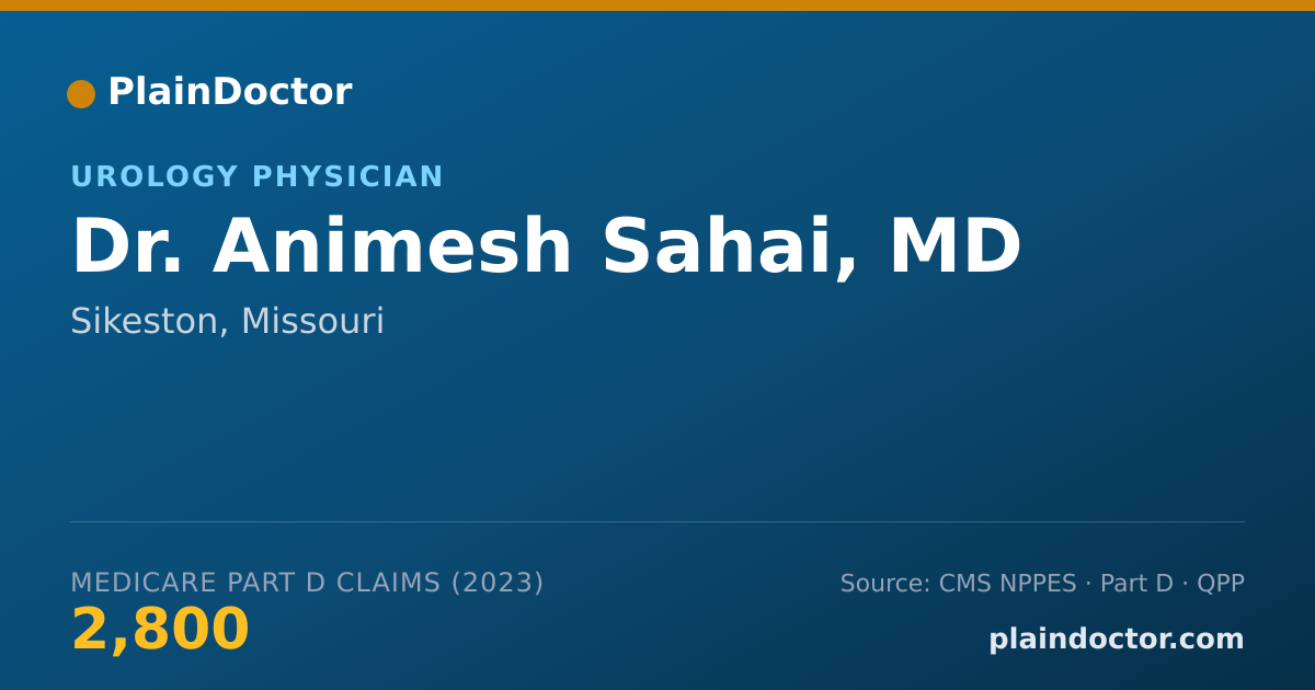 Shareable card for Animesh Sahai, MD - Urology Physician, Sikeston, MO