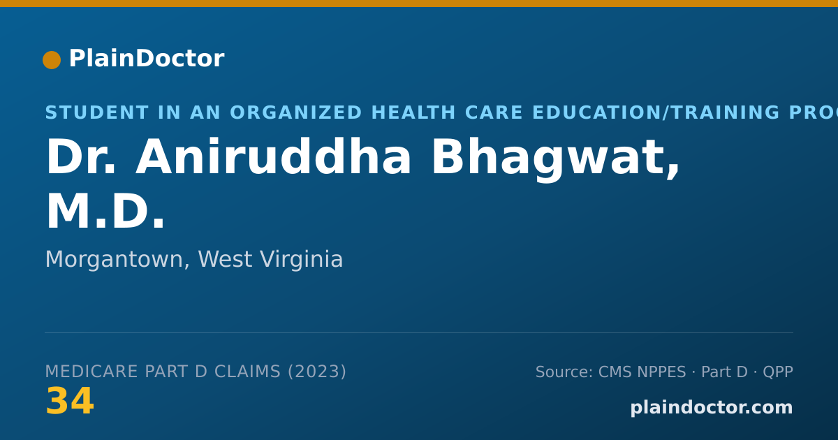 Shareable card for Aniruddha Bhagwat, M.D. - Student in an Organized Health Care Education/Training Program, Morgantown, WV