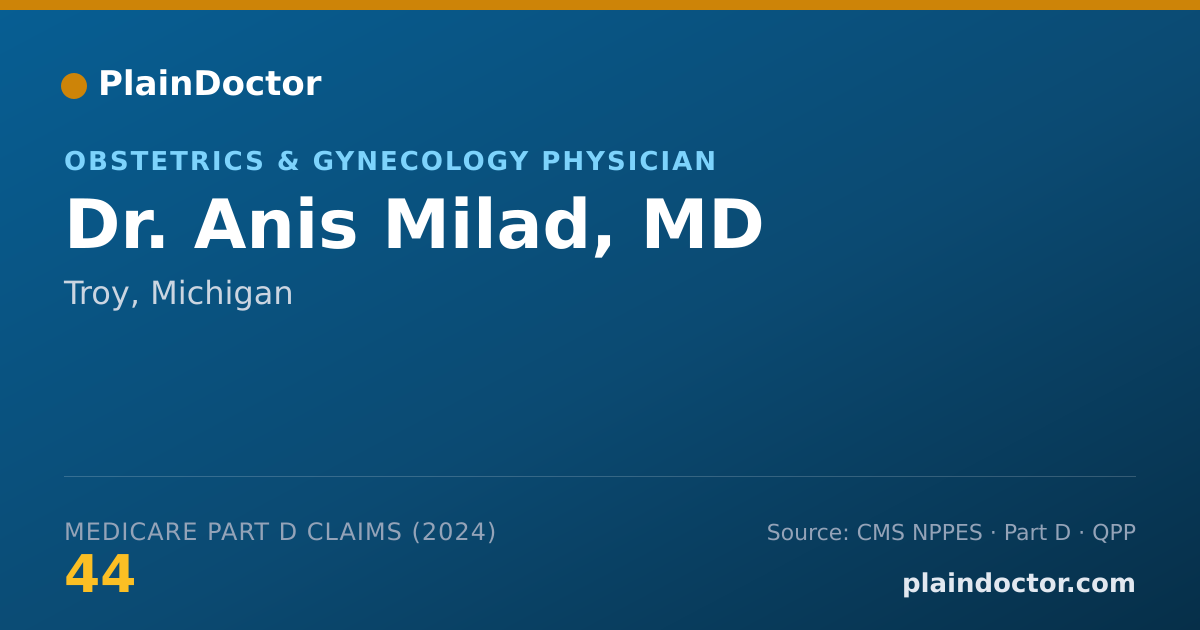 Shareable card for Anis Milad, MD - Obstetrics & Gynecology Physician, Troy, MI