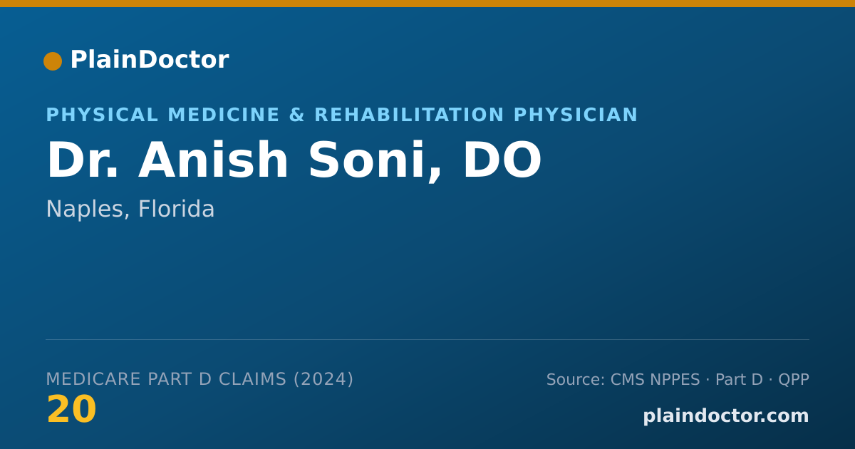 Shareable card for Anish Soni, DO - Physical Medicine & Rehabilitation Physician, Naples, FL