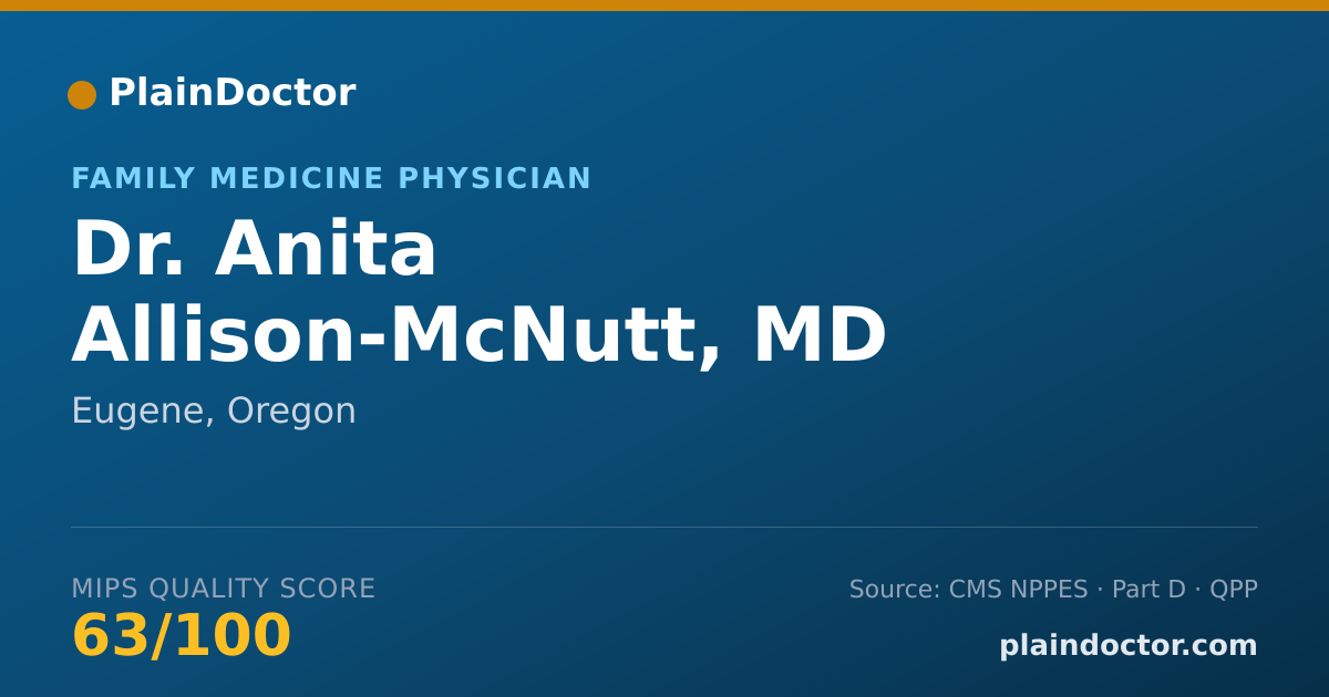 Shareable card for Anita Allison-McNutt, MD - Family Medicine Physician, Eugene, OR