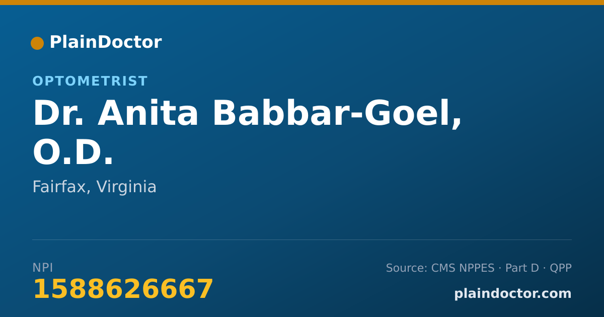 Shareable card for Anita Babbar-Goel, O.D. - Optometrist, Fairfax, VA