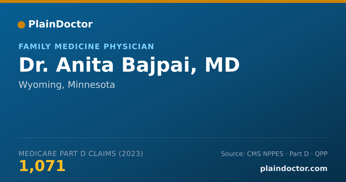 Shareable card for Anita Bajpai, MD - Family Medicine Physician, Wyoming, MN