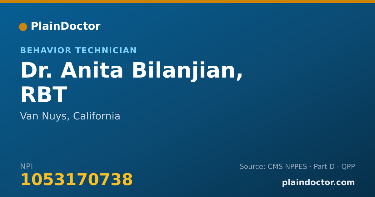 Shareable card for Anita Bilanjian, RBT - Behavior Technician, Van Nuys, CA
