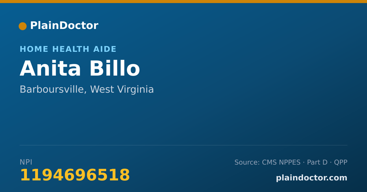Shareable card for Anita Billo - Home Health Aide, Barboursville, WV