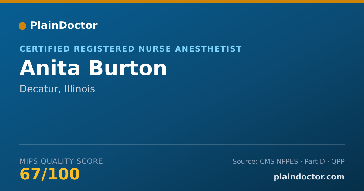 Shareable card for Anita Burton - Certified Registered Nurse Anesthetist, Decatur, IL