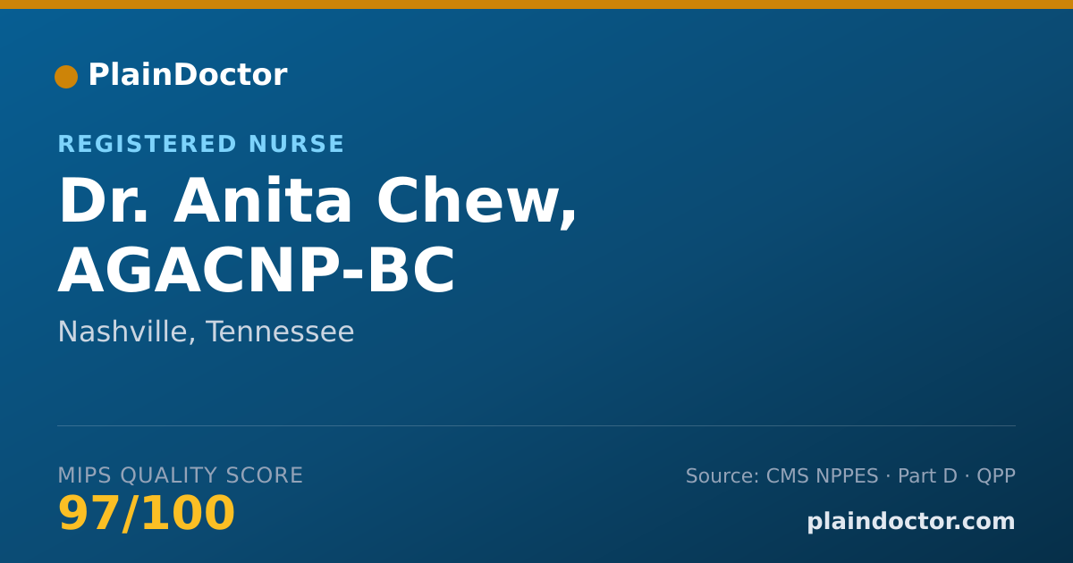 Shareable card for Anita Chew, AGACNP-BC - Registered Nurse, Nashville, TN