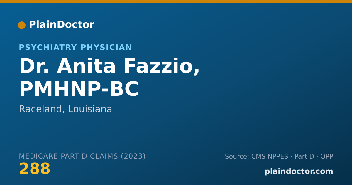 Shareable card for Anita Fazzio, PMHNP-BC - Psychiatry Physician, Raceland, LA