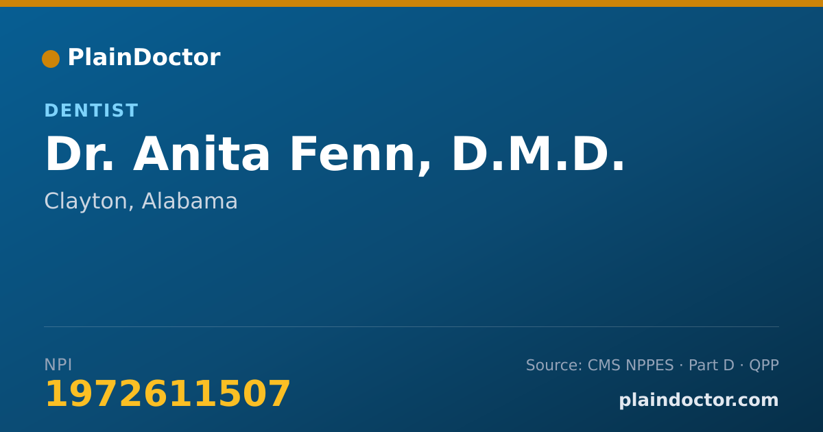Shareable card for Anita Fenn, D.M.D. - Dentist, Clayton, AL