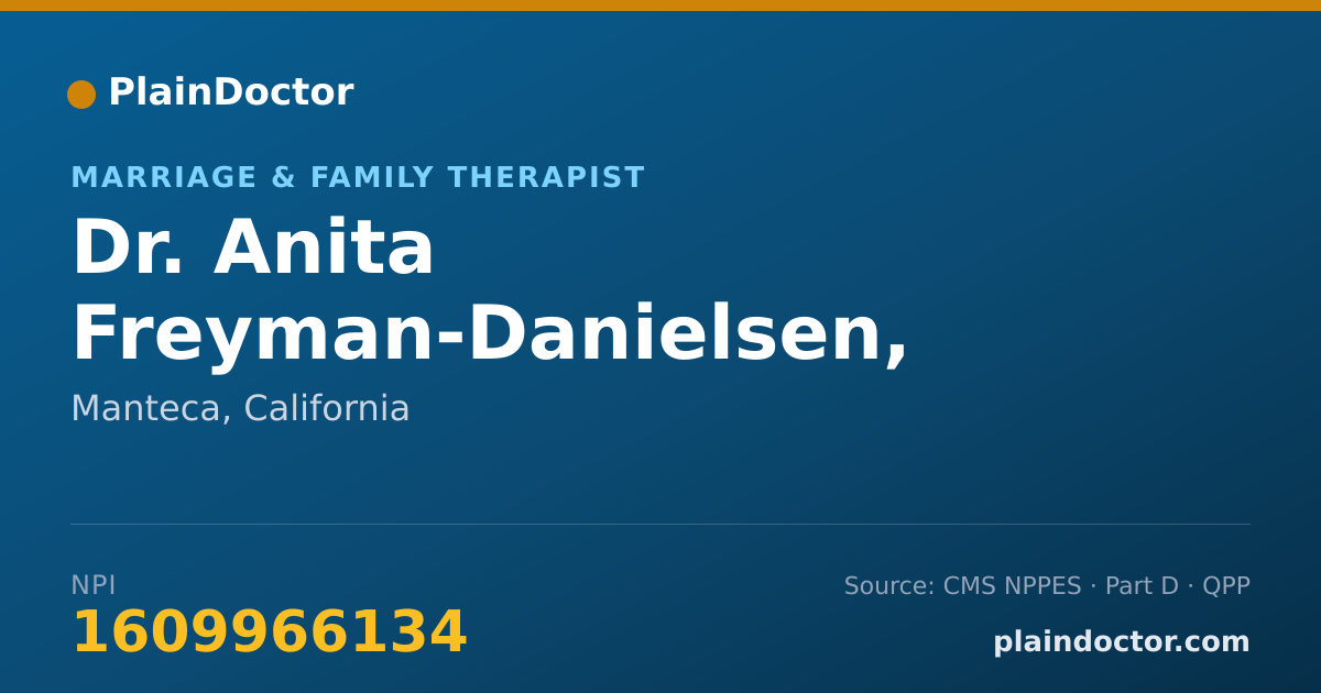 Shareable card for Anita Freyman-Danielsen, M.S., LMFT - Marriage & Family Therapist, Manteca, CA
