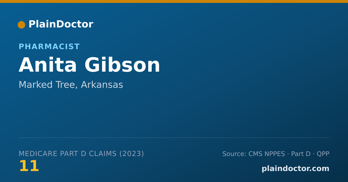 Shareable card for Anita Gibson - Pharmacist, Marked Tree, AR