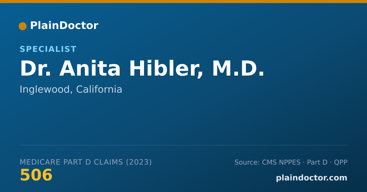 Shareable card for Anita Hibler, M.D. - Specialist, Inglewood, CA