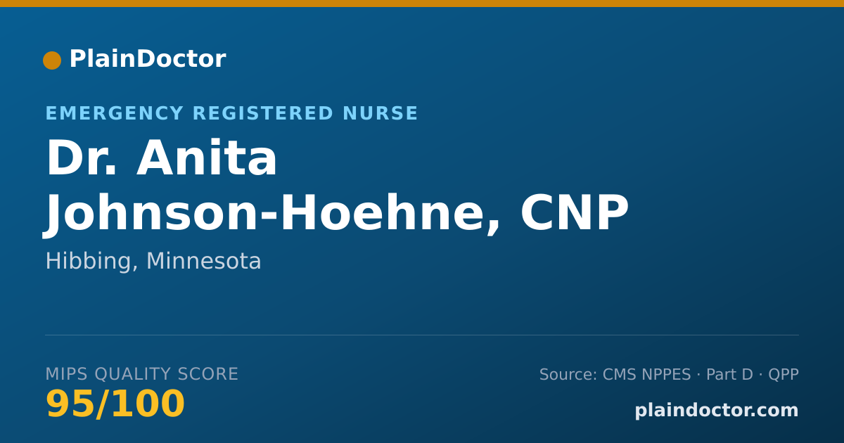 Shareable card for Anita Johnson-Hoehne, CNP - Emergency Registered Nurse, Hibbing, MN