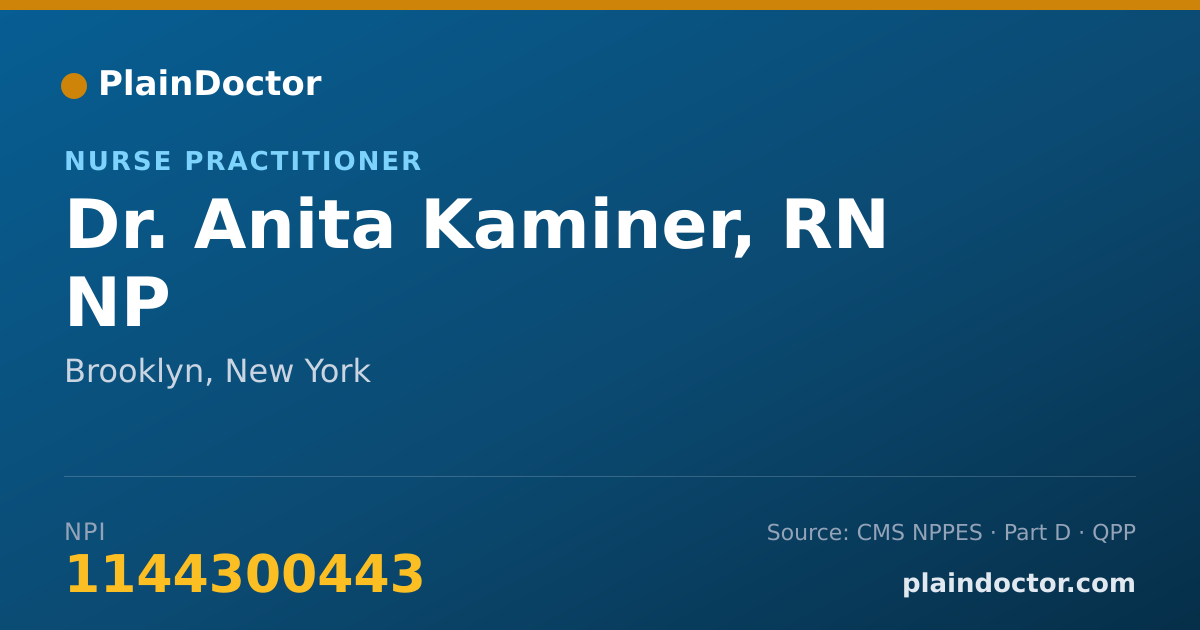 Shareable card for Anita Kaminer, RN NP - Nurse Practitioner, Brooklyn, NY