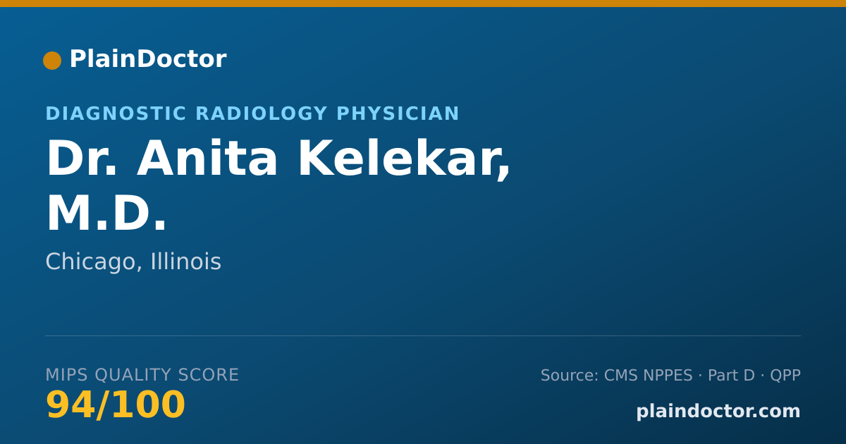 Shareable card for Anita Kelekar, M.D. - Diagnostic Radiology Physician, Chicago, IL