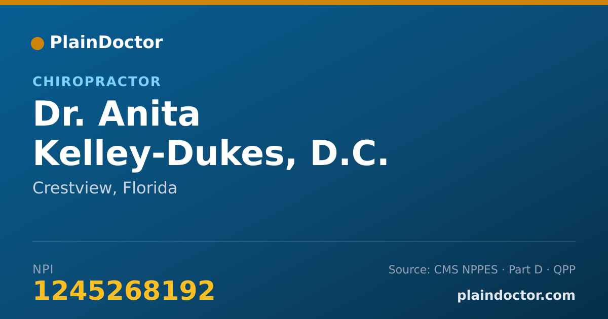 Shareable card for Anita Kelley-Dukes, D.C. - Chiropractor, Crestview, FL