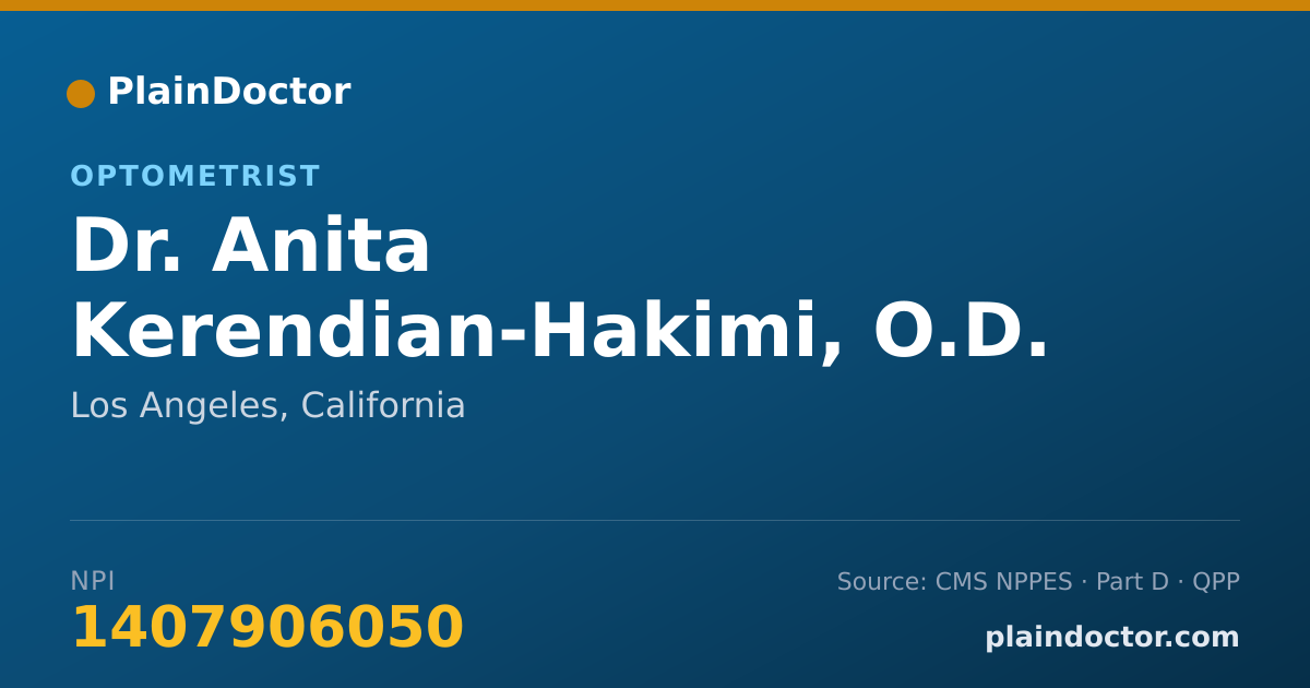 Shareable card for Anita Kerendian-Hakimi, O.D. - Optometrist, Los Angeles, CA