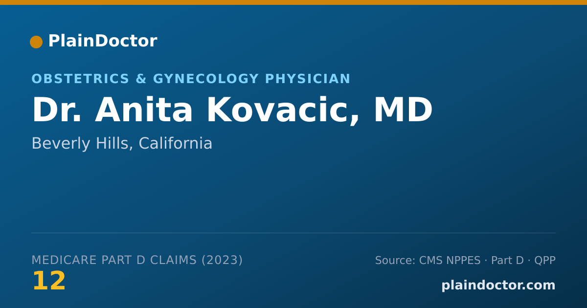 Shareable card for Anita Kovacic, MD - Obstetrics & Gynecology Physician, Beverly Hills, CA
