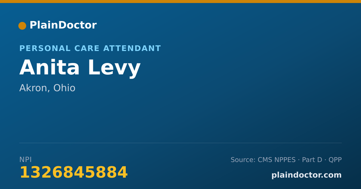 Shareable card for Anita Levy - Personal Care Attendant, Akron, OH