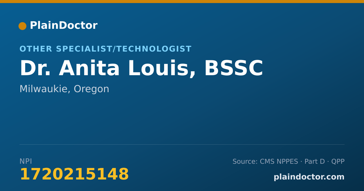 Shareable card for Anita Louis, BSSC - Other Specialist/Technologist, Milwaukie, OR