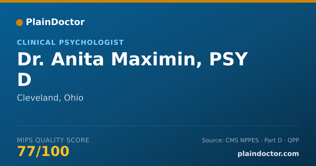 Shareable card for Anita Maximin, PSY D - Clinical Psychologist, Cleveland, OH