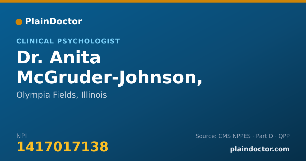 Shareable card for Anita McGruder-Johnson, PH.D. - Clinical Psychologist, Olympia Fields, IL