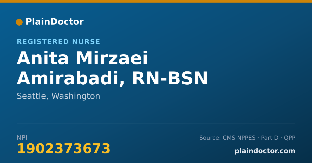 Shareable card for Anita Mirzaei Amirabadi, RN-BSN - Registered Nurse, Seattle, WA