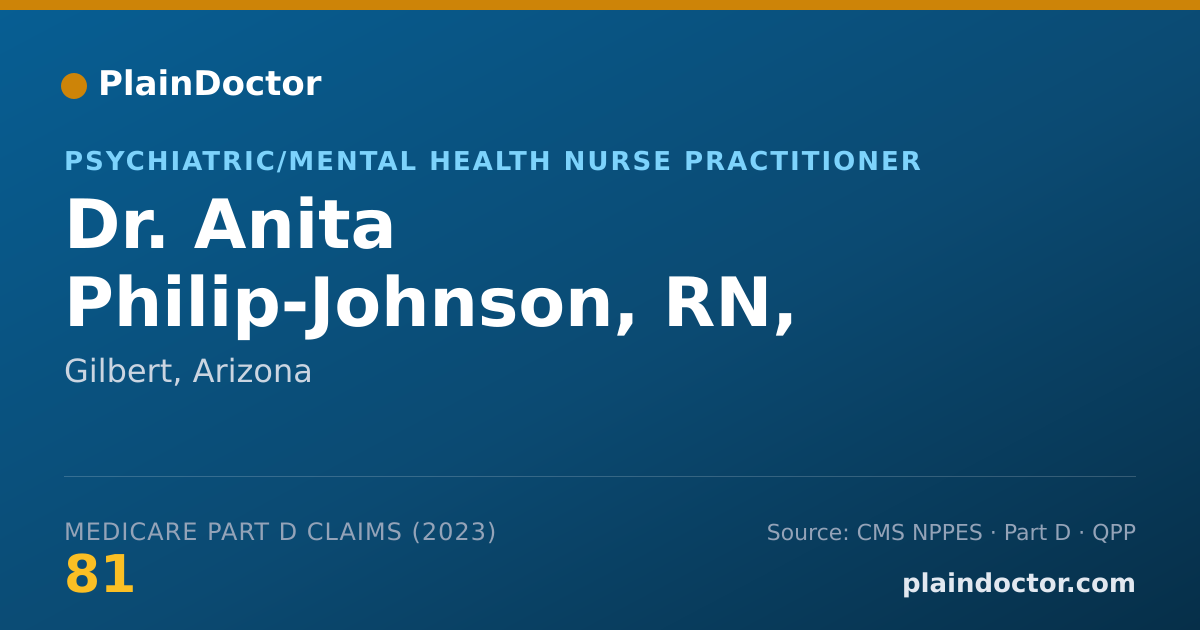 Shareable card for Anita Philip-Johnson, RN, PMHNP - Psychiatric/Mental Health Nurse Practitioner, Gilbert, AZ