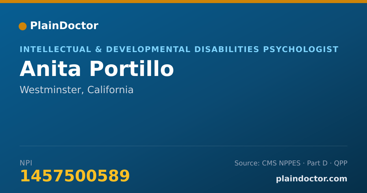 Shareable card for Anita Portillo - Intellectual & Developmental Disabilities Psychologist, Westminster, CA