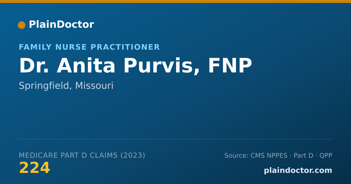 Shareable card for Anita Purvis, FNP - Family Nurse Practitioner, Springfield, MO