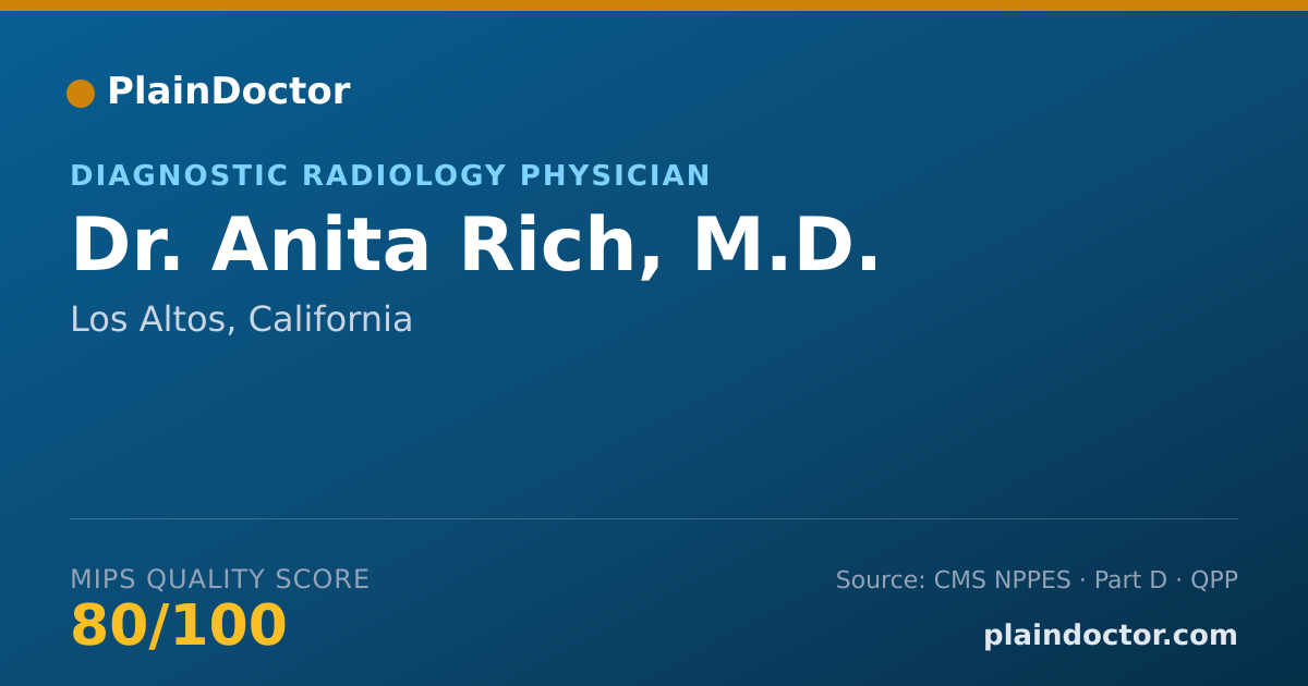 Shareable card for Anita Rich, M.D. - Diagnostic Radiology Physician, Los Altos, CA