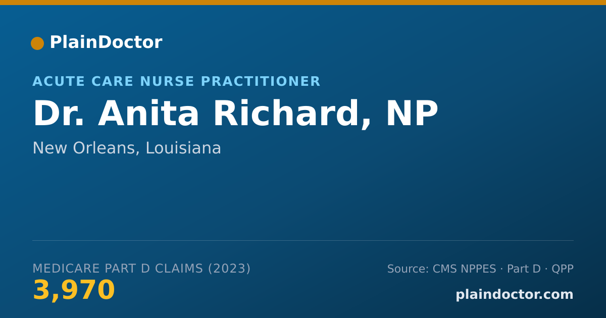 Shareable card for Anita Richard, NP - Acute Care Nurse Practitioner, New Orleans, LA