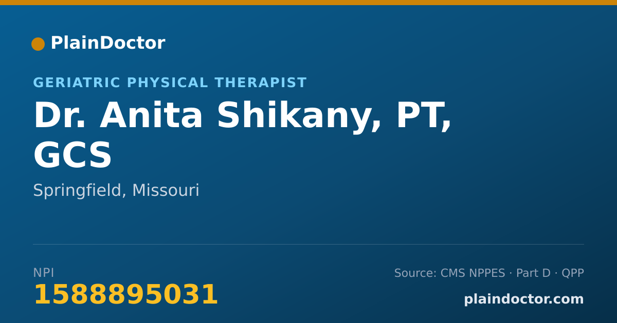 Shareable card for Anita Shikany, PT, GCS - Geriatric Physical Therapist, Springfield, MO
