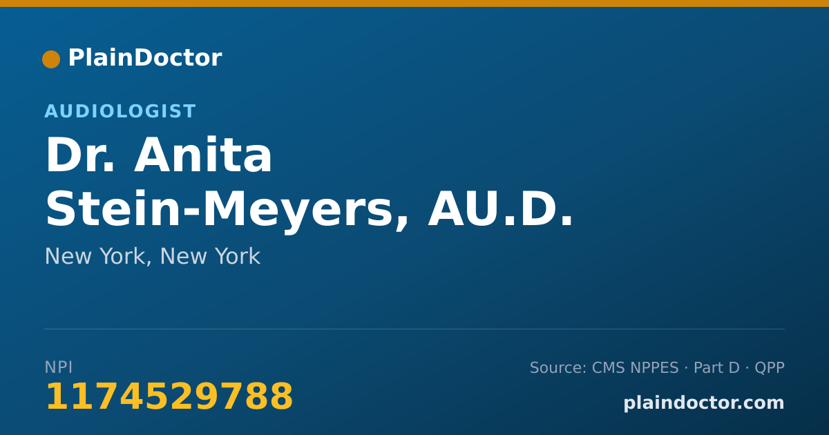 Shareable card for Anita Stein-Meyers, AU.D. - Audiologist, New York, NY
