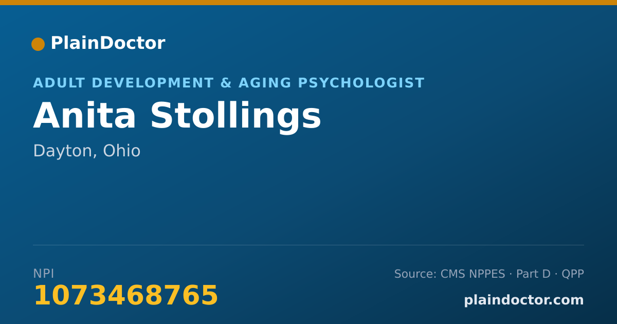 Shareable card for Anita Stollings - Adult Development & Aging Psychologist, Dayton, OH