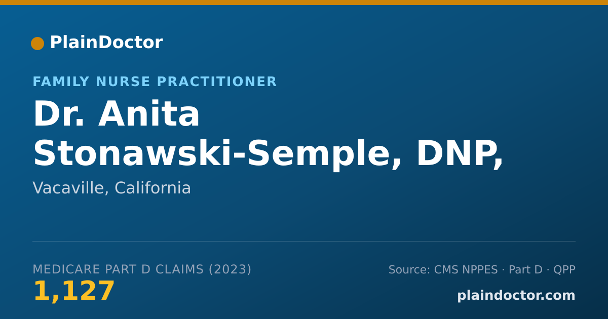 Shareable card for Anita Stonawski-Semple, DNP, FNP - Family Nurse Practitioner, Vacaville, CA